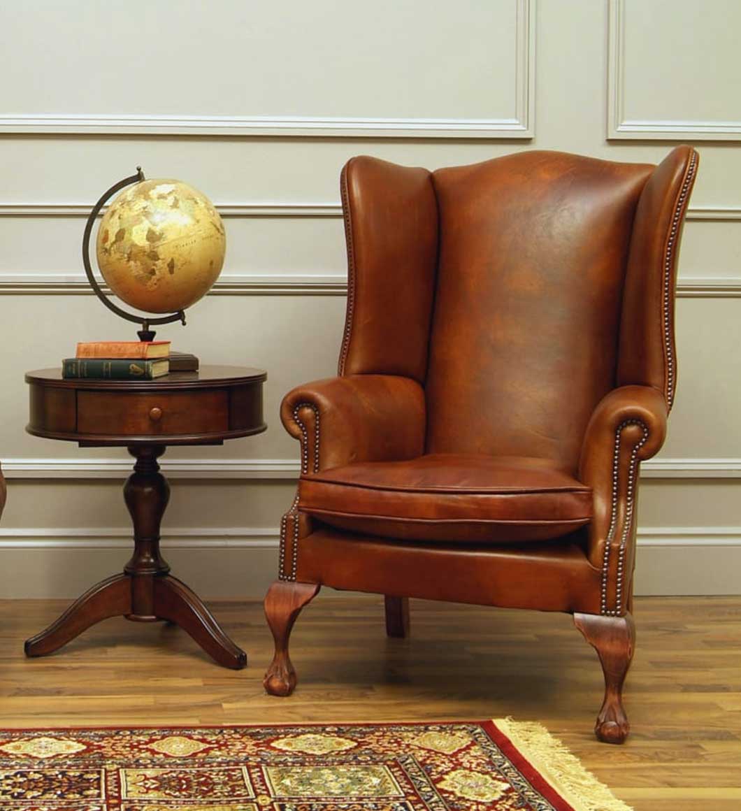 Georgian Leather Wing Back