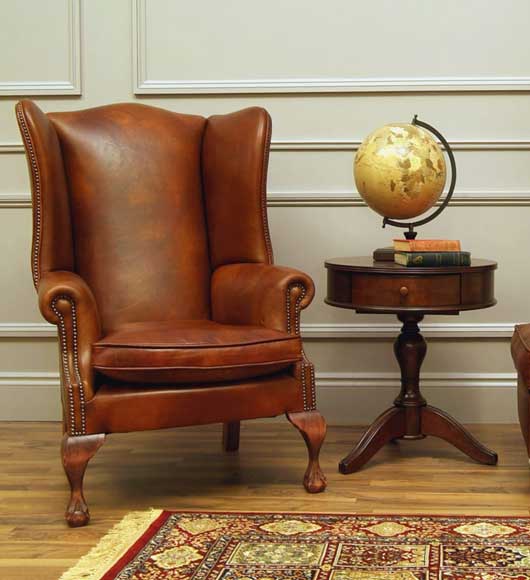 Georgian Leather Wing Back